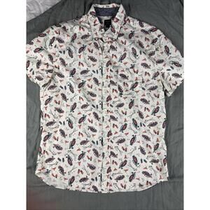 J Crew Golf Bags & Clubs Print Shirt Short Sleeve Men’s Large L Button Up